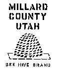 MILLARD COUNTY UTAH BEEHIVE BRAND