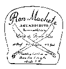 RON MACHETE AGUARDDIENTE GENUINO DISTILADO DE LA CANA DE PUERTO RICO 90 PROOF 37.85 CENTILITROS 4/5 PINT DISTILADO Y EMBOTELLADO POR PUERTO RICO DISTILLING CO ARECIBO, P.R.