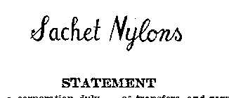 SACHET NYLONS