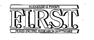 STANDARD & POOR'S F.I.R.S.T. FIXED INCOME RESEARCH SOFTWARE