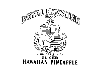 ROYAL HAWAIIAN BRAND PICKED RIPE, CANNED RIGHT. CONTENTS 1 LB 14 OZ. SLICED HAWAIIAN PINEAPPLE