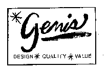 GENIS DESIGN QUALITY VALUE