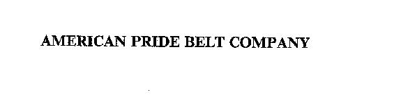 AMERICAN PRIDE BELT COMPANY