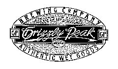 GP GRIZZLY PEAK GP BREWING COMPANY AUTHENTIC WET GOODS BAR AND RESTAURANT EST. 1993 LICENSED BREW PUB