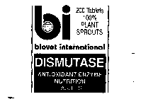 DISMUTASE BI BIOVET INTERNATIONAL ANTIOXIDANT ENZYME NUTRITION TABLETS 200 TABLETS 100% PLANT SPROUTS