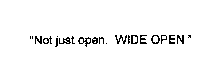 NOT JUST OPEN.  WIDE OPEN.