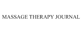 MASSAGE THERAPY JOURNAL