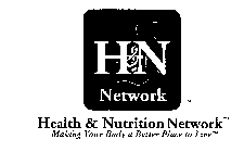 H&N NETWORK HEALTH & NUTRITION NETWORK MAKING YOUR BODY A BETTER PLACE TO LIVE