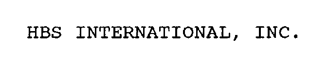 HBS INTERNATIONAL, INC.