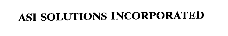 ASI SOLUTIONS INCORPORATED