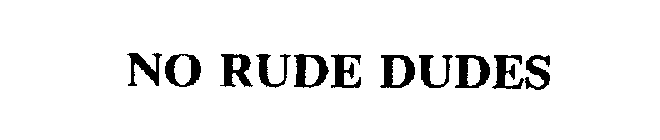 NO RUDE DUDES