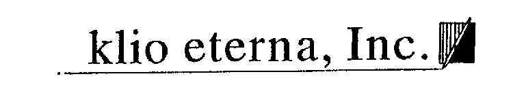 KLIO ETERNA, INC.