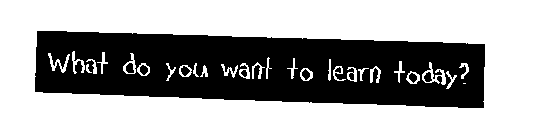 WHAT DO YOU WANT TO LEARN TODAY?