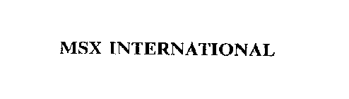 MSX INTERNATIONAL