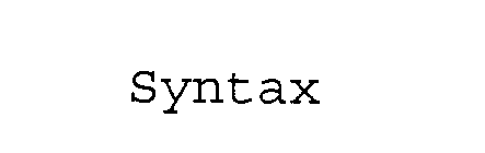 SYNTAX