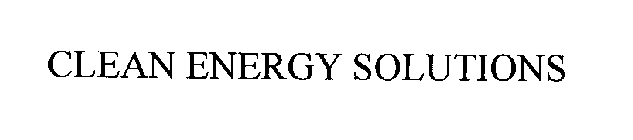 CLEAN ENERGY SOLUTIONS