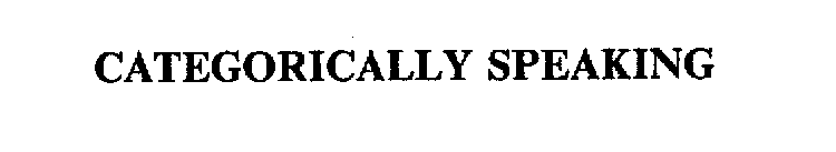 CATEGORICALLY SPEAKING