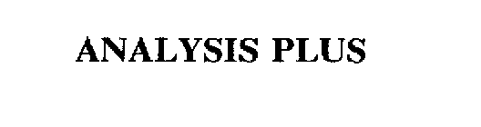 ANALYSIS PLUS