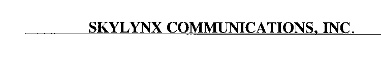 SKYLYNX COMMUNICATIONS, INC.