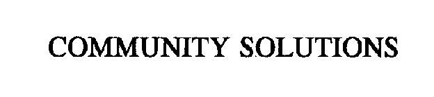 COMMUNITY SOLUTIONS