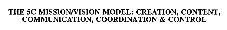 THE 5C MISSION/VISION MODEL: CREATION, CONTENT, COMMUNICATION, COORDINATION & CONTROL