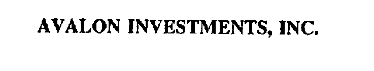AVALON INVESTMENTS, INC.