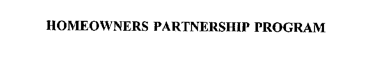 HOMEOWNERS PARTNERSHIP PROGRAM