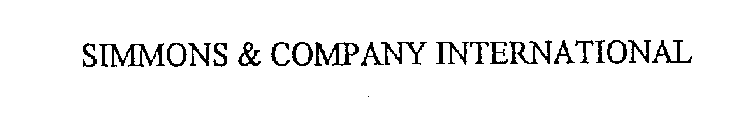 SIMMONS & COMPANY INTERNATIONAL