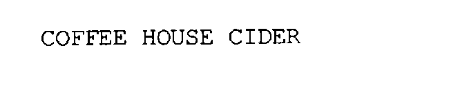 COFFEE HOUSE CIDER