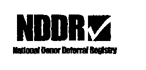 NDDR NATIONAL DONOR DEFERRAL REGISTRY