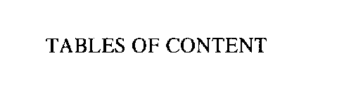 TABLES OF CONTENT