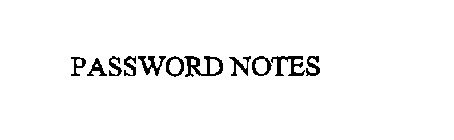 PASSWORD NOTES