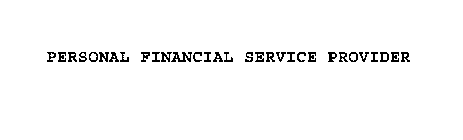 PERSONAL FINANCIAL SERVICE PROVIDER