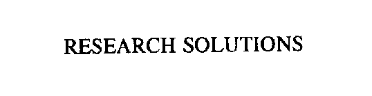 RESEARCH SOLUTIONS