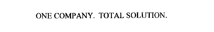 ONE COMPANY. TOTAL SOLUTION.