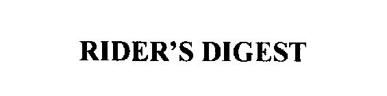 RIDER'S DIGEST