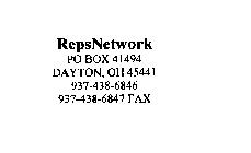 REPSNETWORK PO BOX 41494 DAYTON, OH 45441 937-438-6846 937-438-6847 FAX