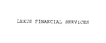 LEXUS FINANCIAL SERVICES