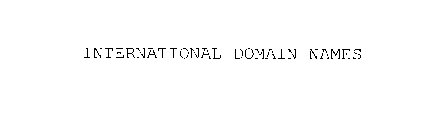 INTERNATIONAL DOMAIN NAMES