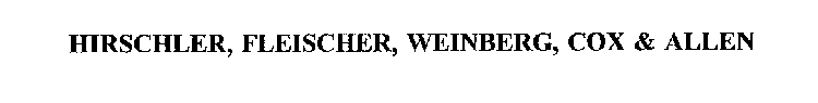 HIRSCHLER, FLEISCHER, WEINBERG, COX & ALLEN