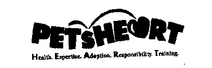 PETSHEART HEALTH.  EXPERTISE.  ADOPTION.  RESPONSIBILITY.  TRAINING.