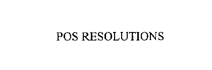 POS RESOLUTIONS