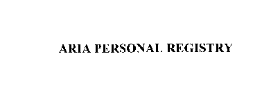 ARIA PERSONAL REGISTRY