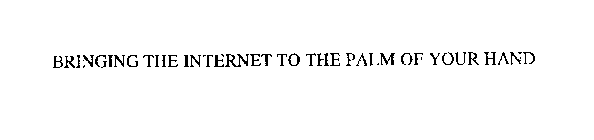 BRINGING THE INTERNET TO THE PALM OF YOUR HAND