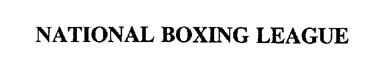 NATIONAL BOXING LEAGUE
