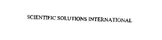 SCIENTIFIC SOLUTIONS INTERNATIONAL