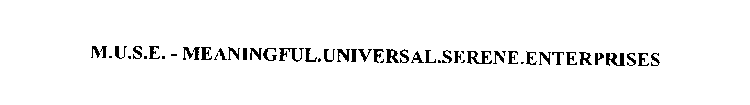 M.U.S.E. - MEANINGFUL.UNIVERSAL.SERENE.ENTERPRISES