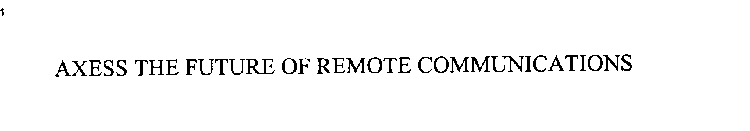 AXESS THE FUTURE OF REMOTE COMMUNICATIONS