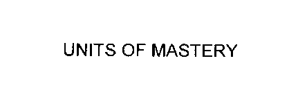 UNITS OF MASTERY