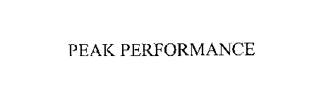 PEAK PERFORMANCE